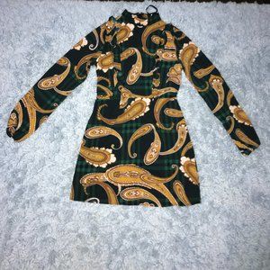 AX Paris Mock Neck Long Sleeve Printed Dress